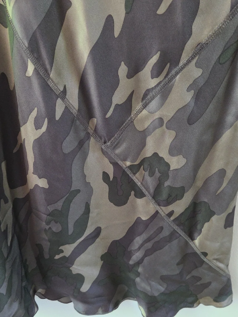 ATM Silk Camo Skirt Womens Large